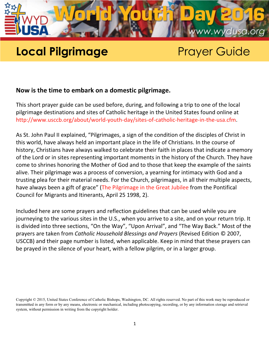 Local Pilgrimage Prayer Guide