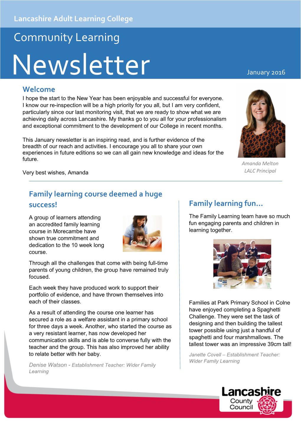 Community Learning Newsletter January 2016 V2