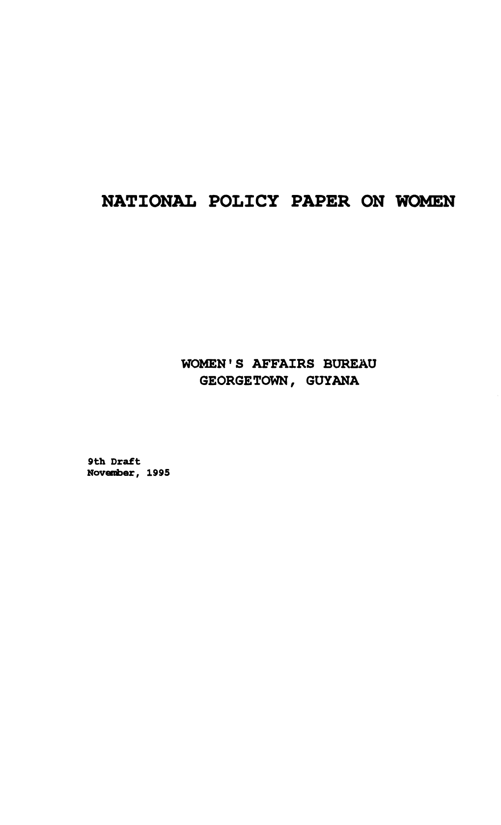 National Policy Paper on Women