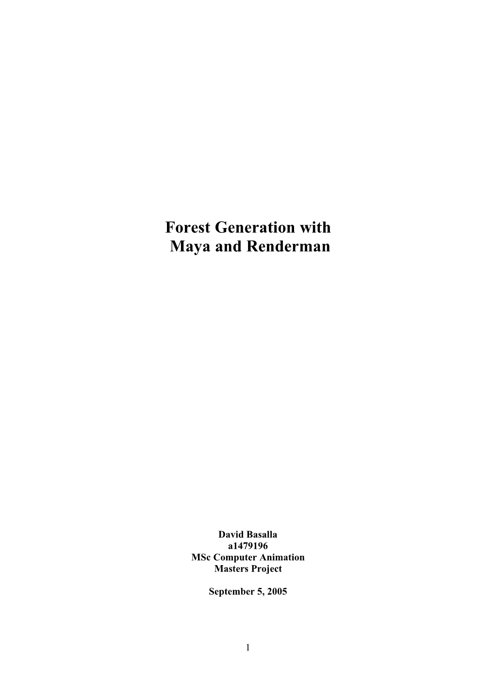 Forest Generation with Maya and Renderman