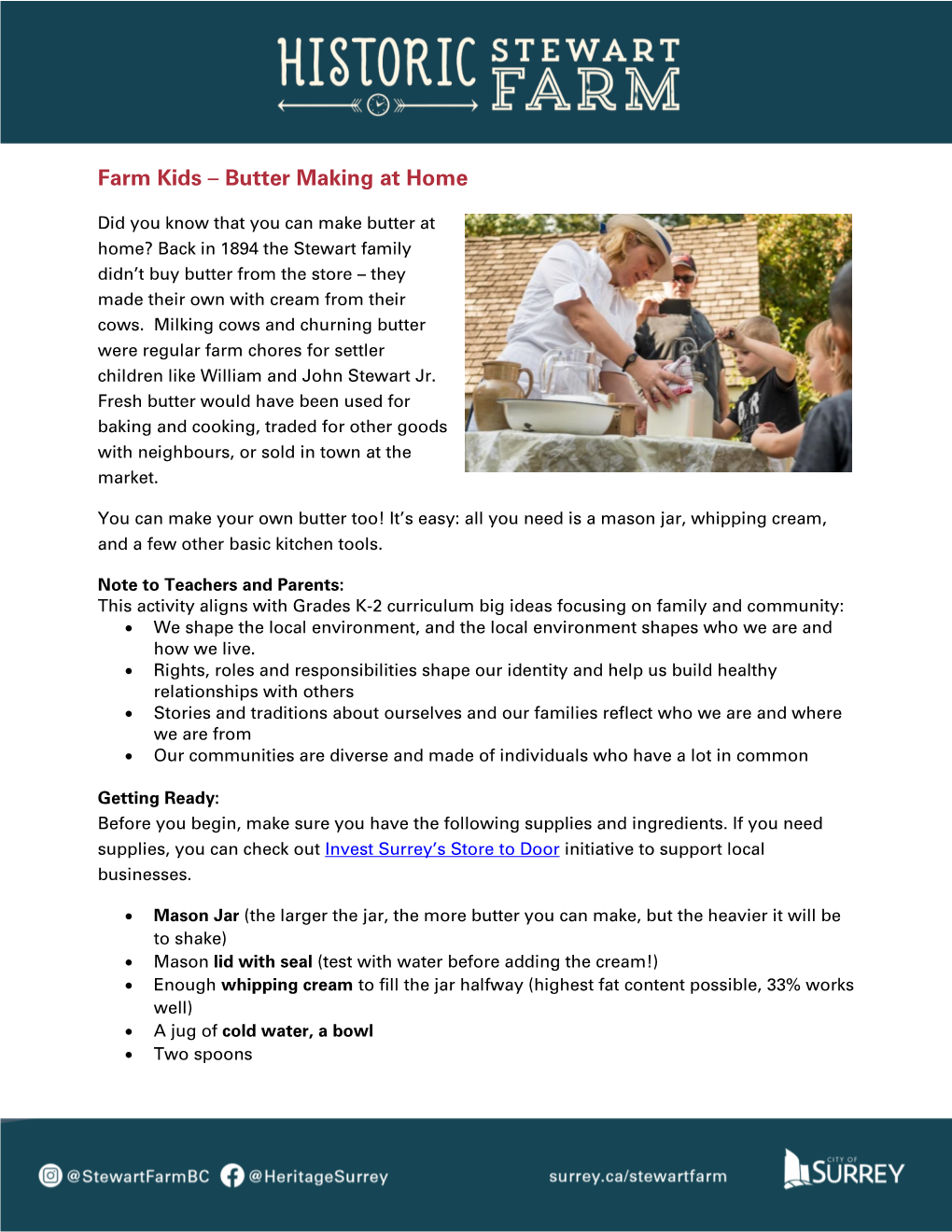 Farm Kids – Butter Making at Home