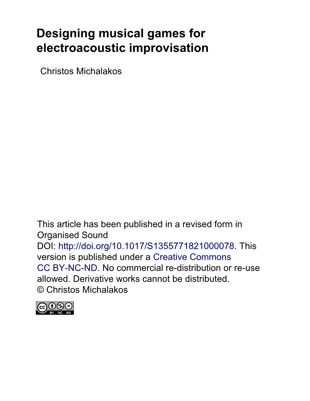 Designing Musical Games for Electroacoustic Improvisation