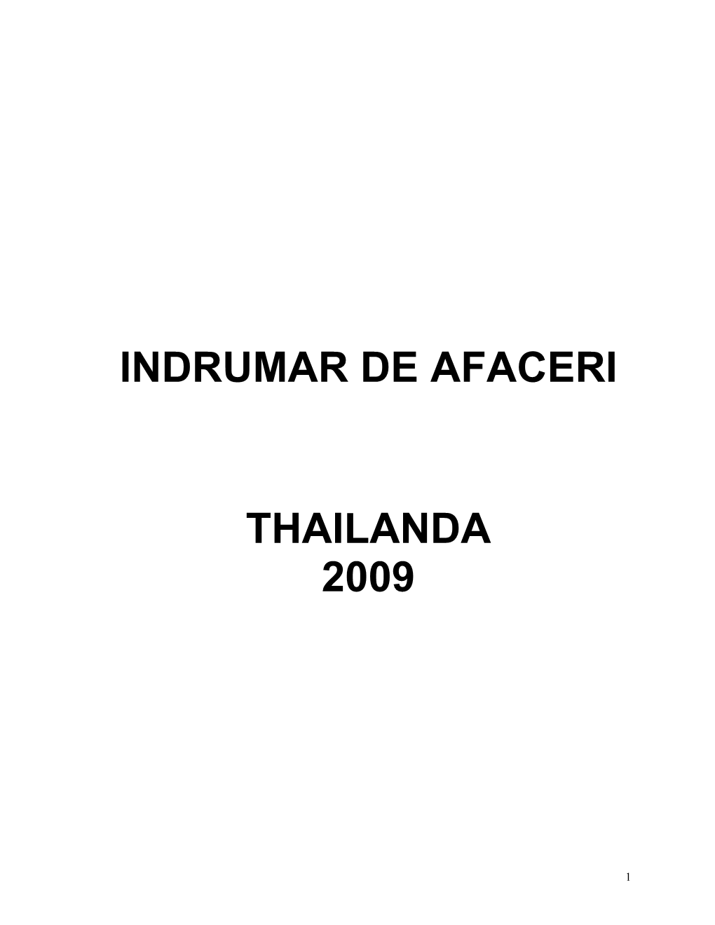 Indrumar De Afaceri Thailanda 2009