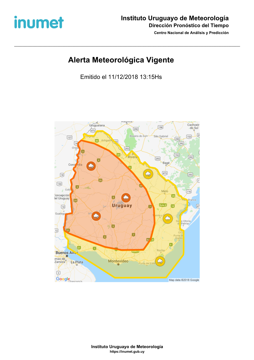 Alerta Meteorológica Vigente