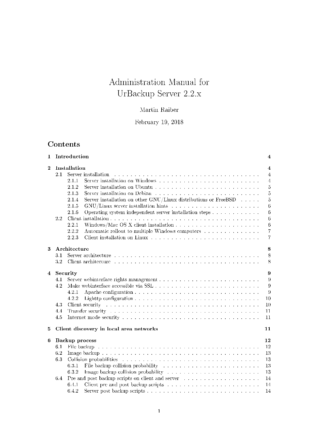 Administration Manual for Urbackup Server 2.2.X