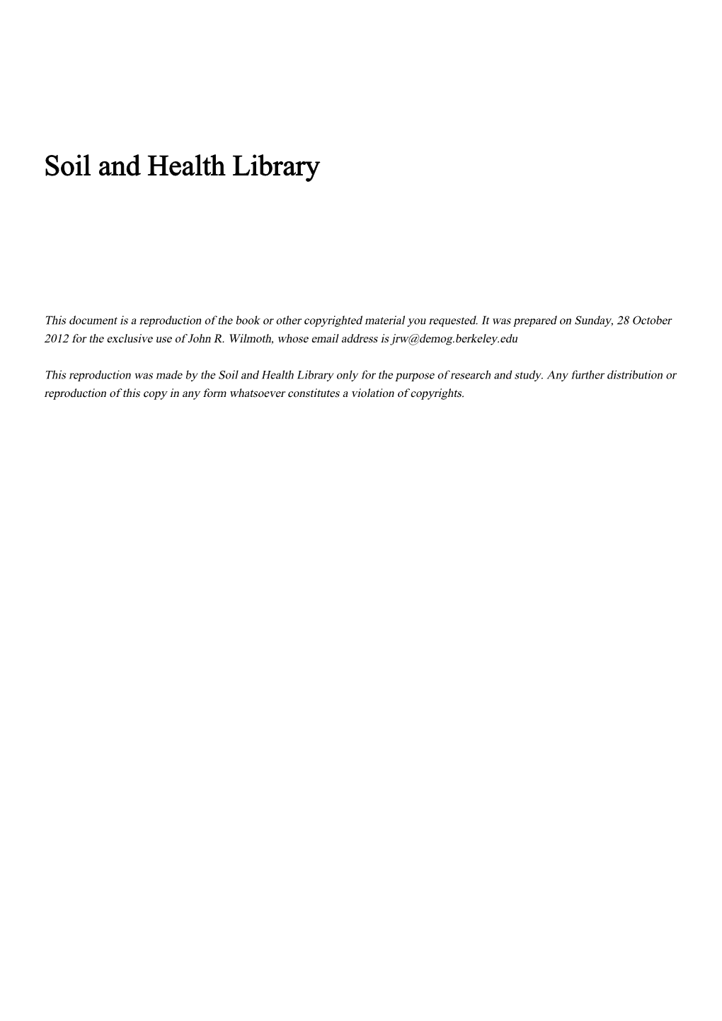 Soil and Health Library