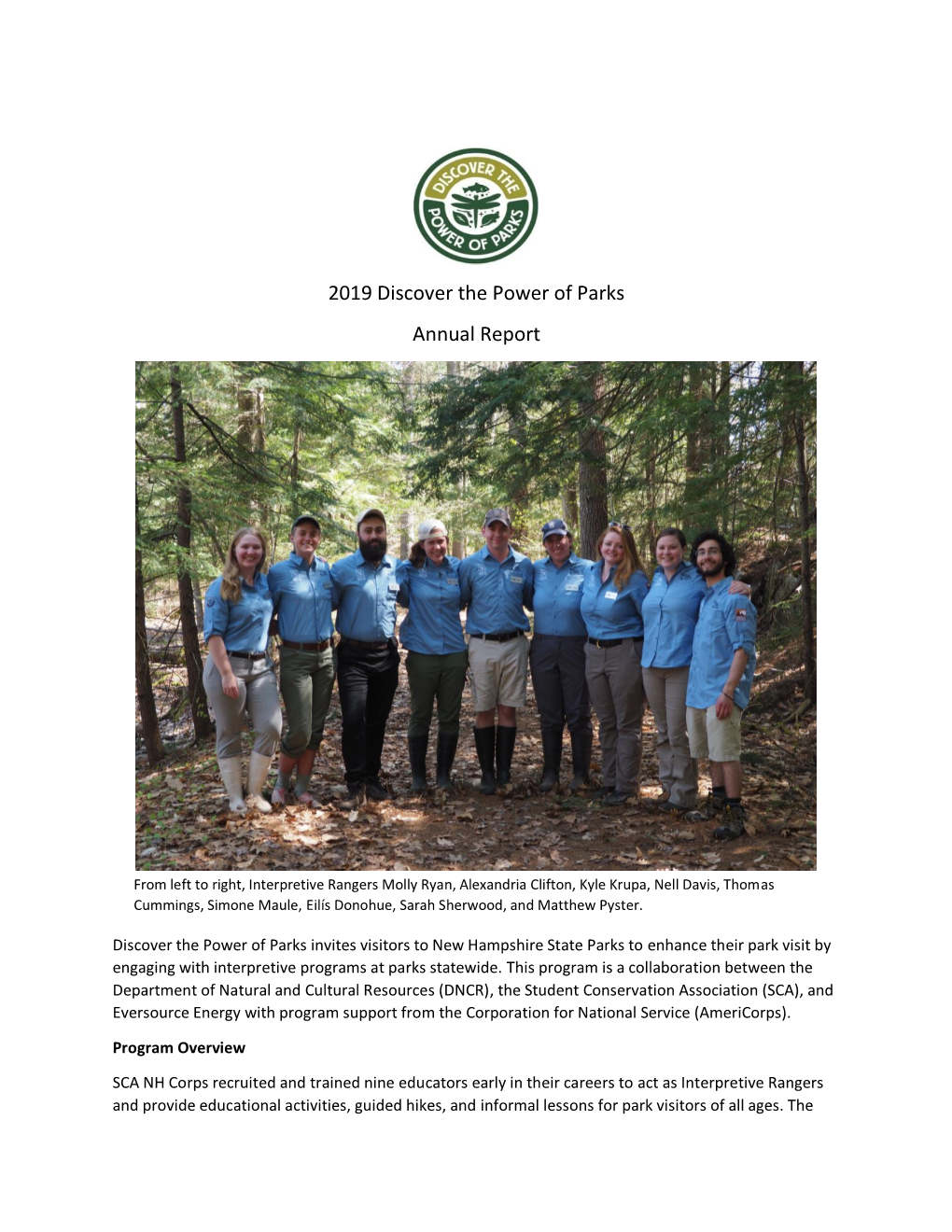 2019 SCA Discover the Power of Parks Report