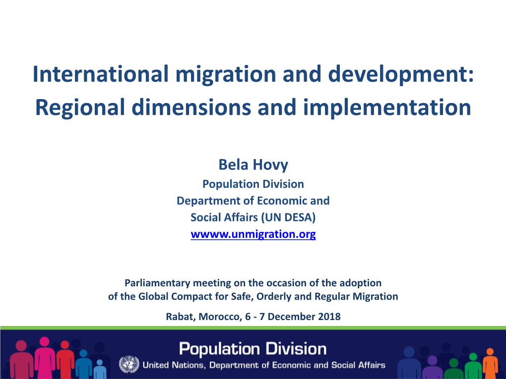 International Migration and Development: Regional Dimensions and Implementation