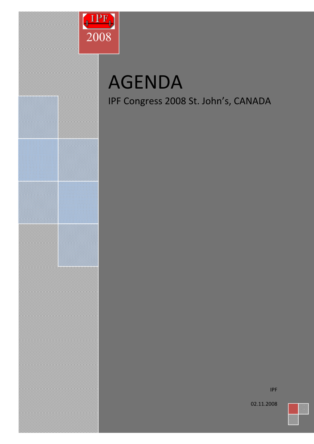 AGENDA IPF Congress 2008 St