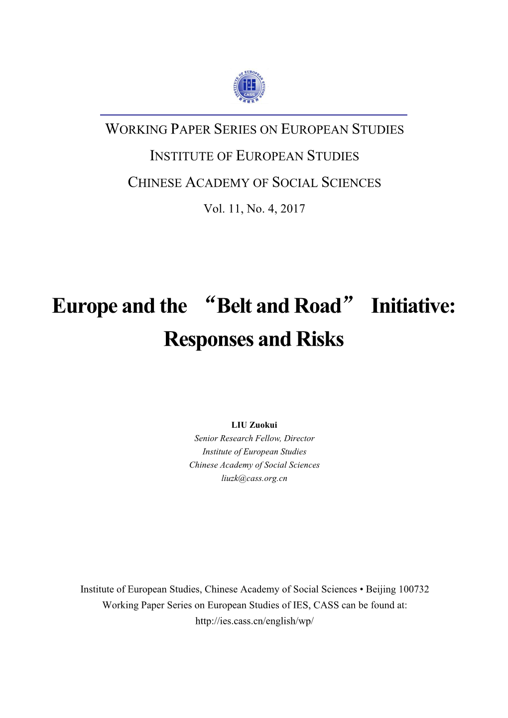 “Belt and Road” Initiative:Responses and Risks