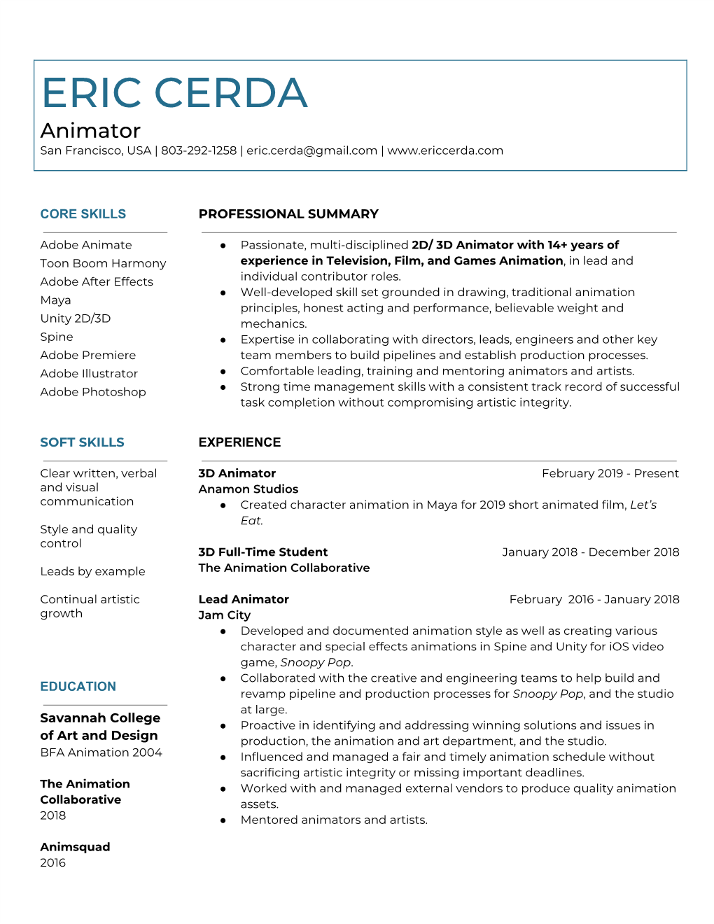 PDF Resume Available Here