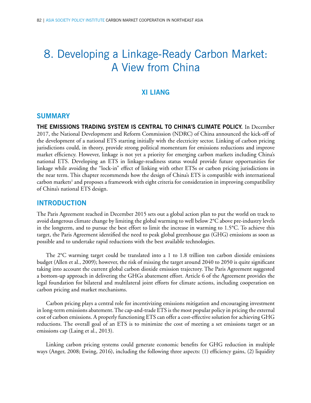 8. Developing a Linkage-Ready Carbon Market: a View from China