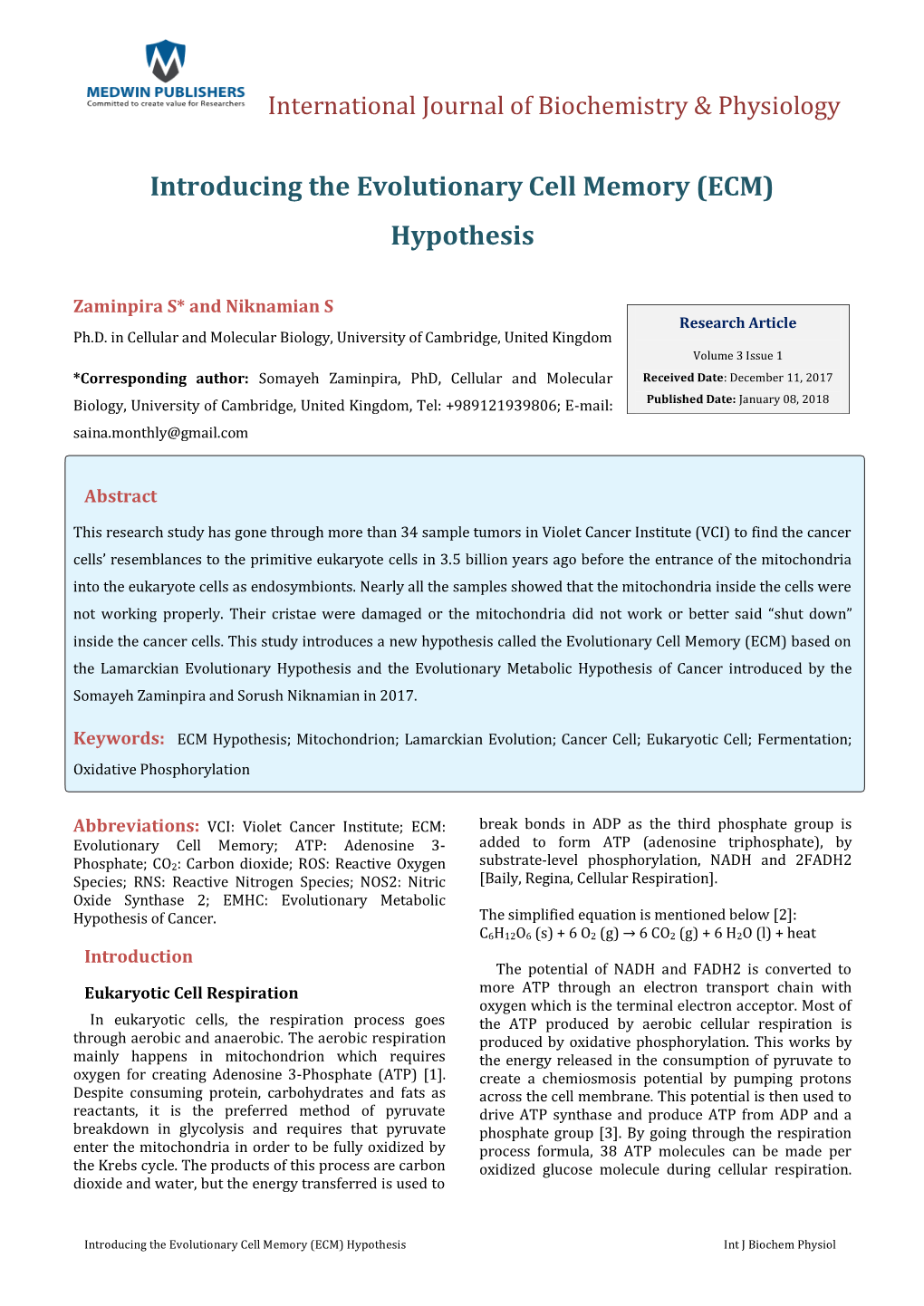 Introducing the Evolutionary Cell Memory (ECM) Hypothesis