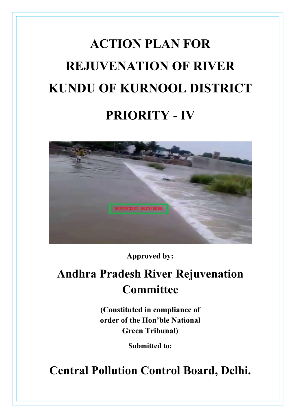 Action Plan for Rejuvenation of River Kundu of Kurnool District