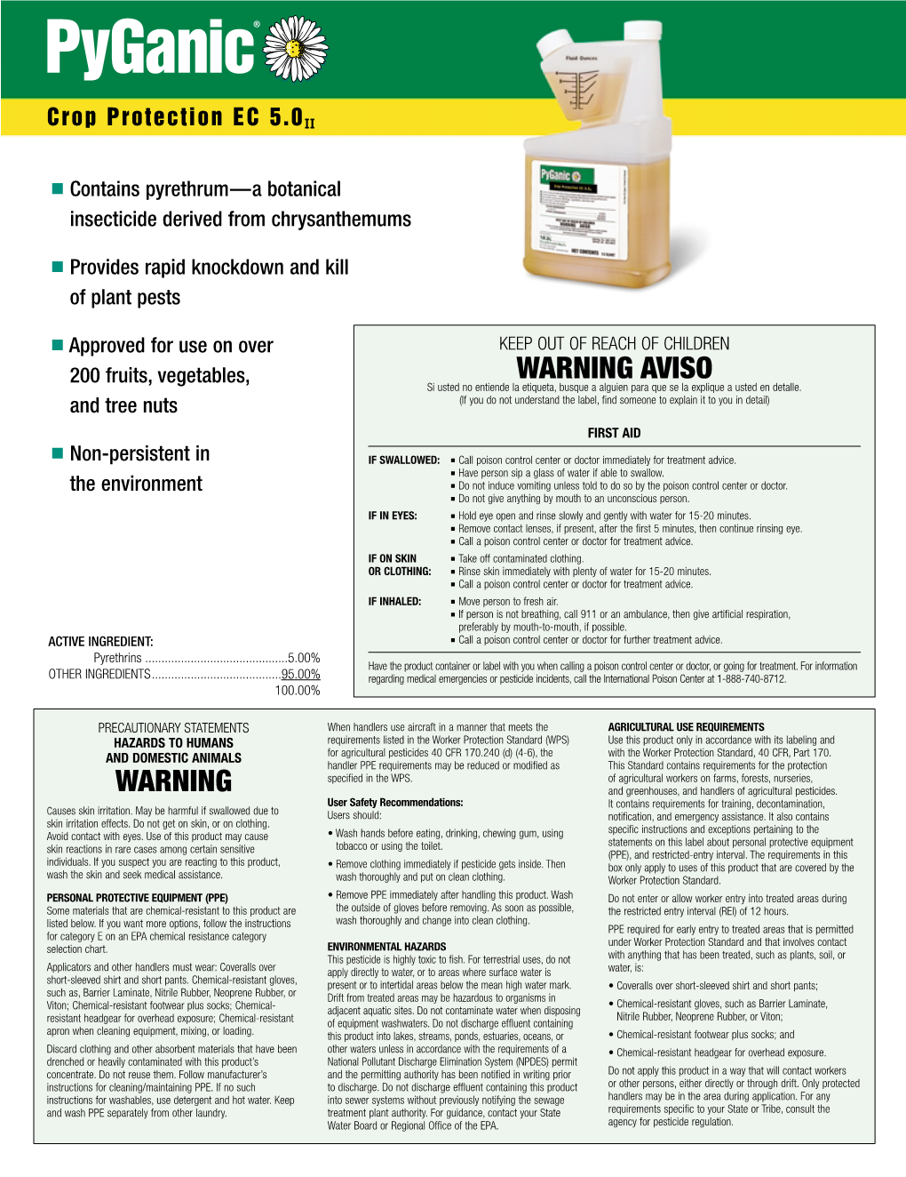 Pyganic EC 5% California Label