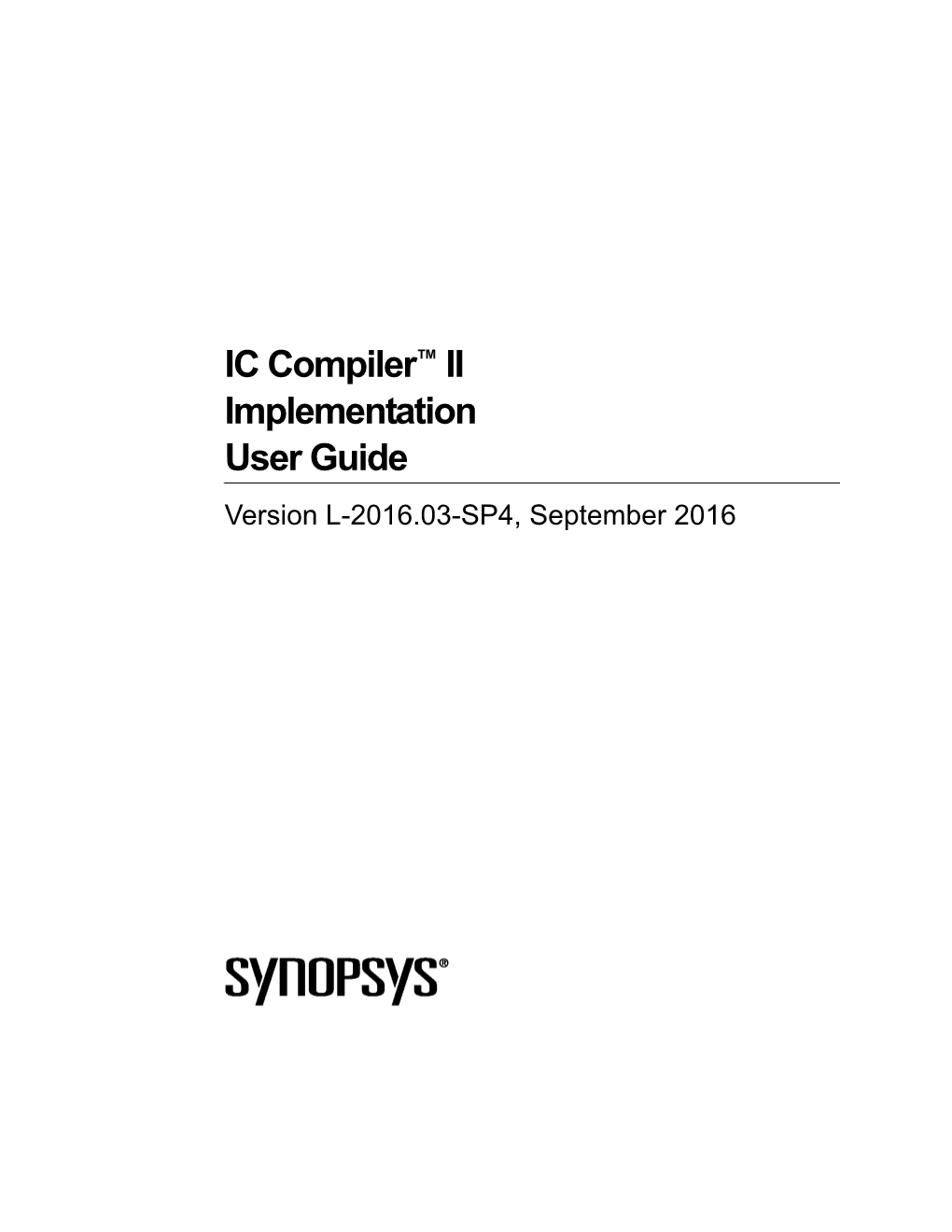 IC Compiler II Implementation User Guide