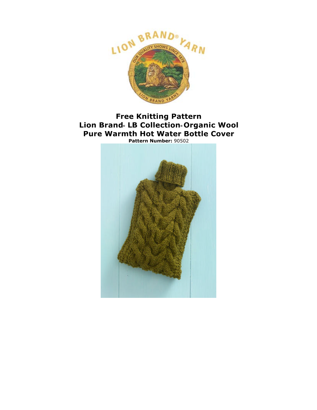 Free Knitting Pattern Lion Brand® LB Collection® Organic Wool Pure