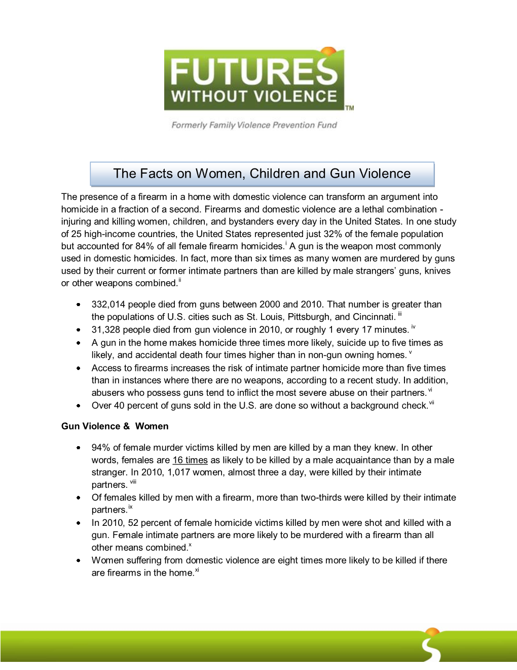 The Facts on Women, Children and Gun Violence