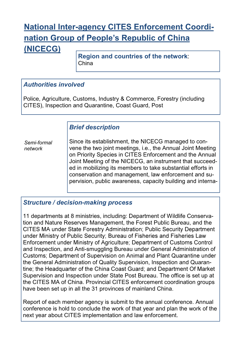 NICECG-CHINA Network INFO Sheet.Pub