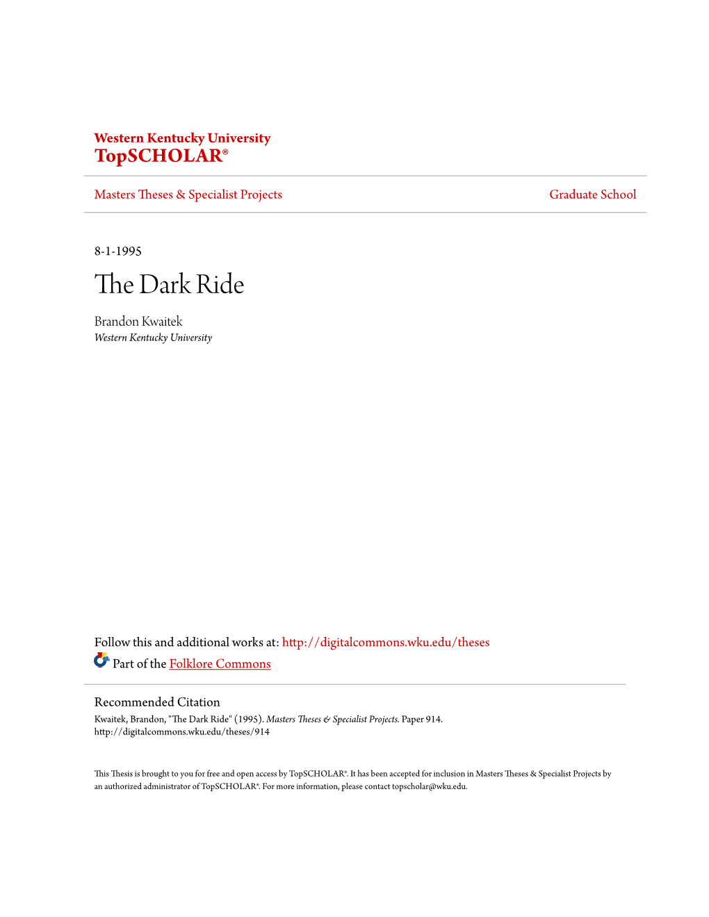 The Dark Ride