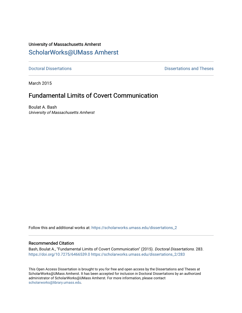 Fundamental Limits of Covert Communication