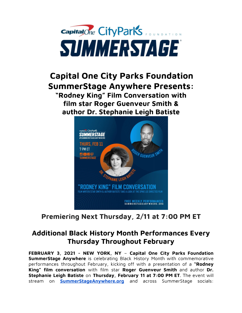 Summerstage Anywhere Presents: “Rodney King” Film Conversation with Film Star Roger Guenveur Smith & Author Dr