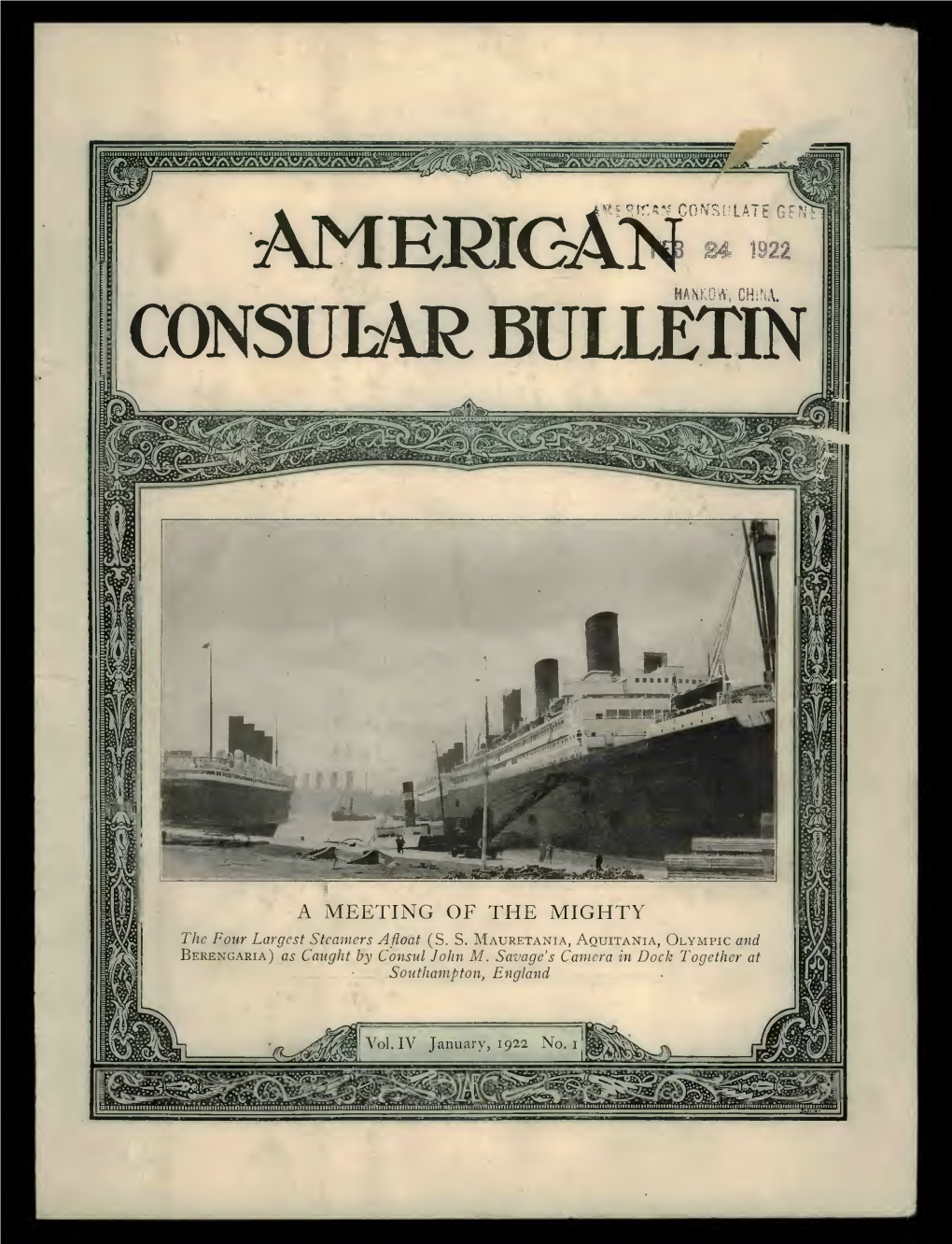 The Foreign Service Journal, January 1922 (American Consular Bulletin)