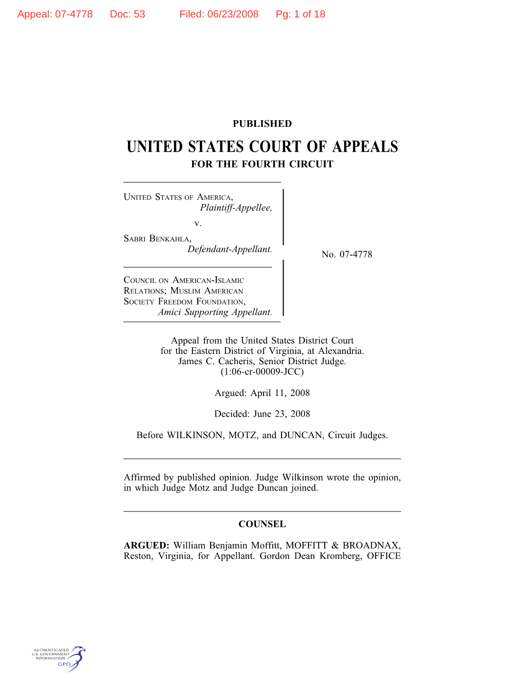 United States Court of Appeals for the Fourth Circuit