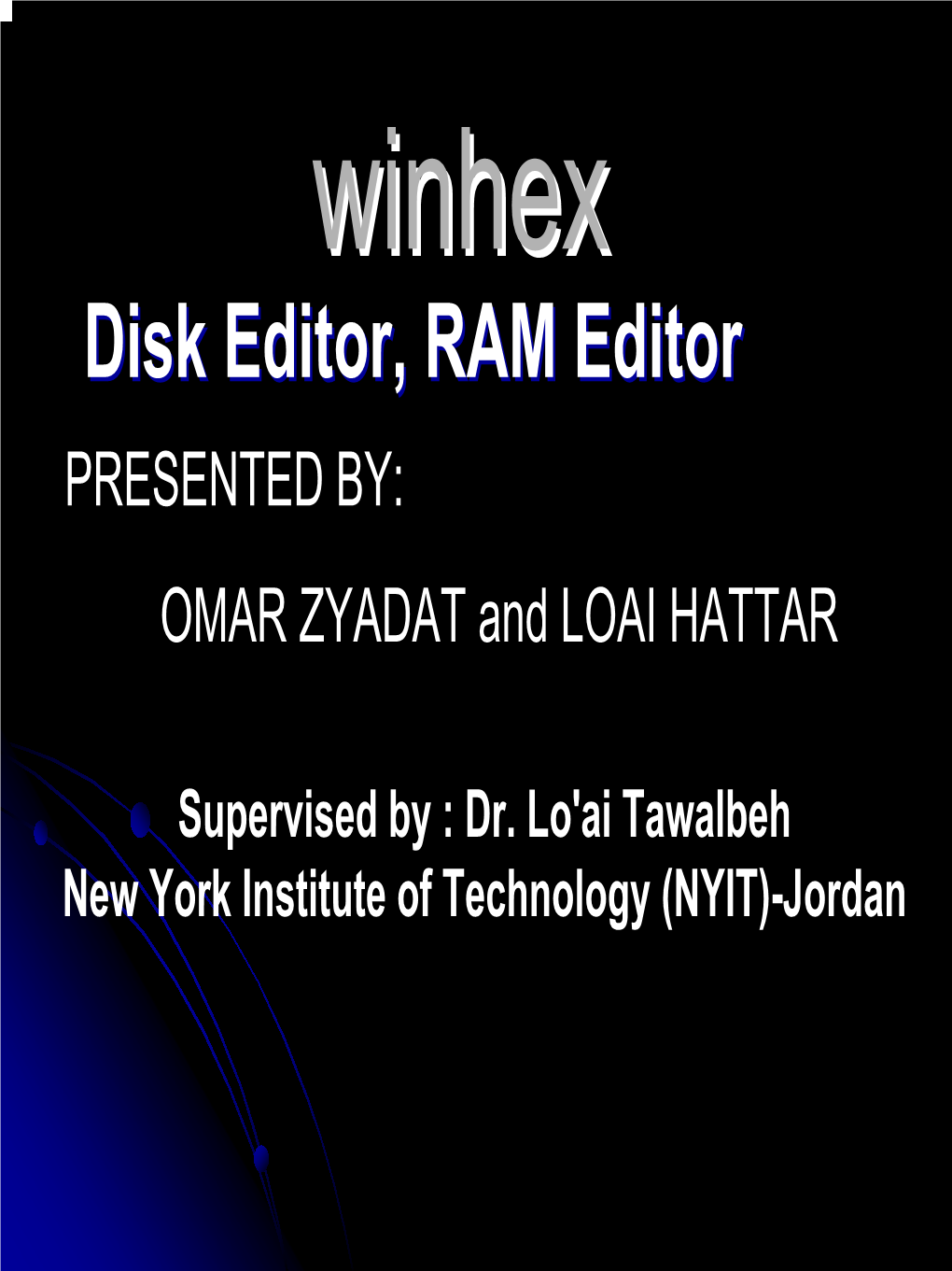 Disk Editor, RAM Editor