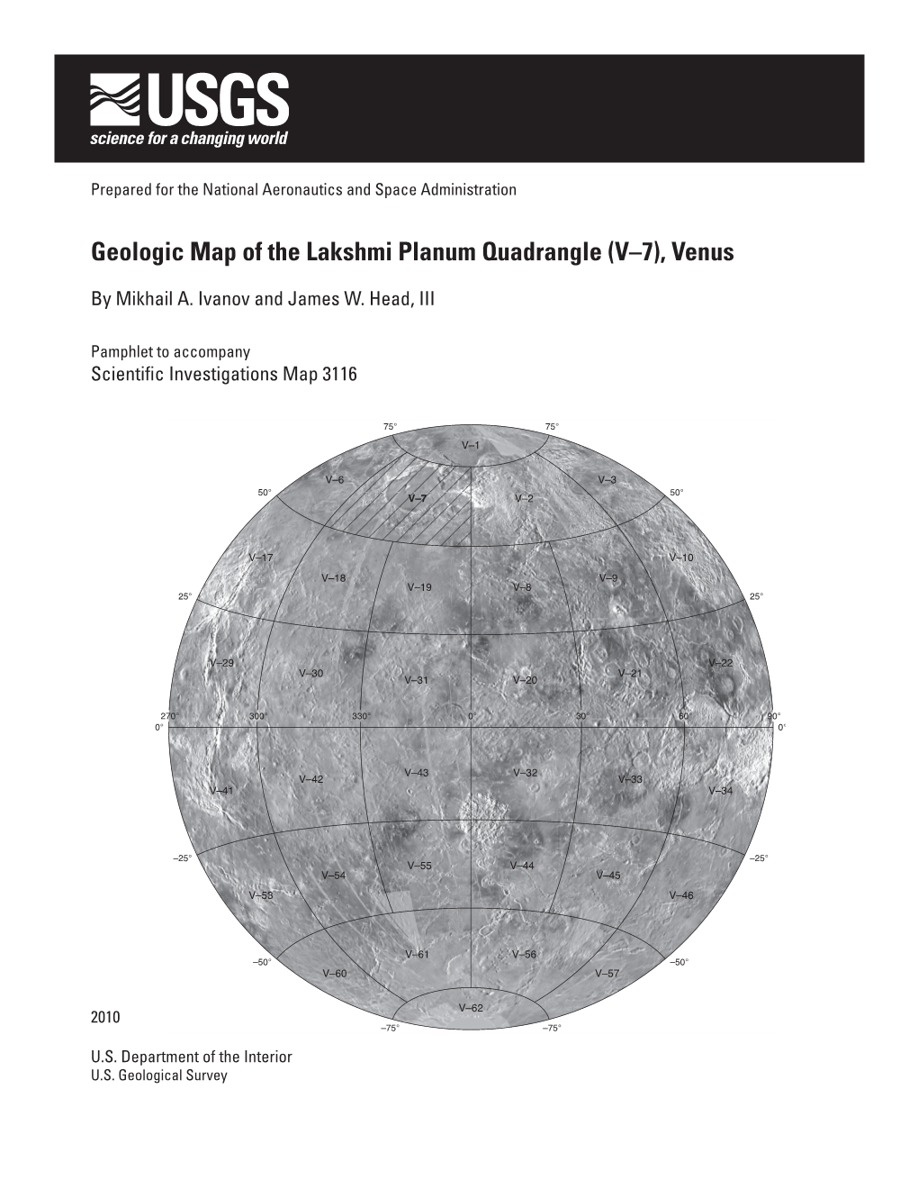 Geologic Map of the Lakshmi Planum Quadrangle (V–7), Venus