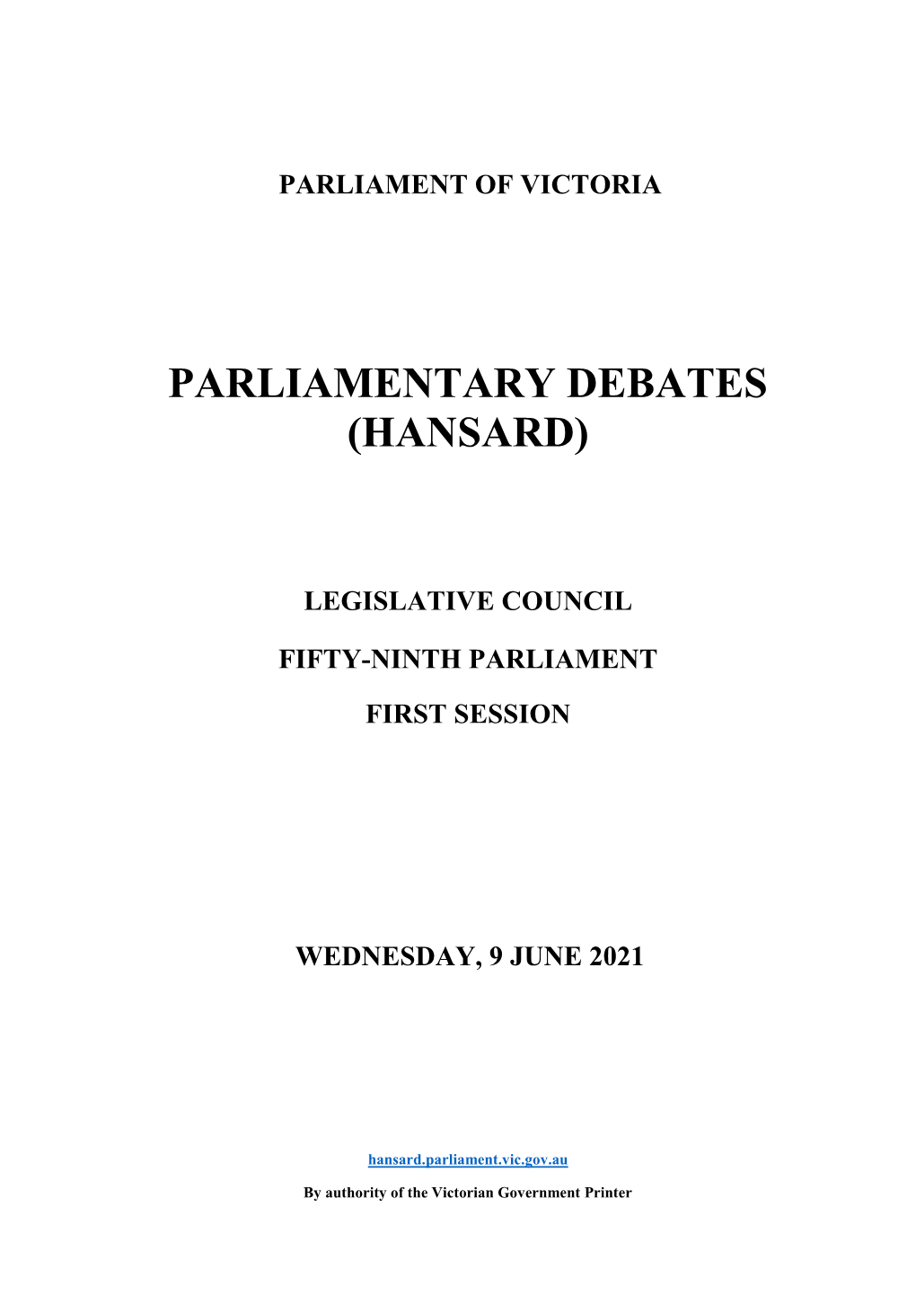 Parliamentary Debates (Hansard)