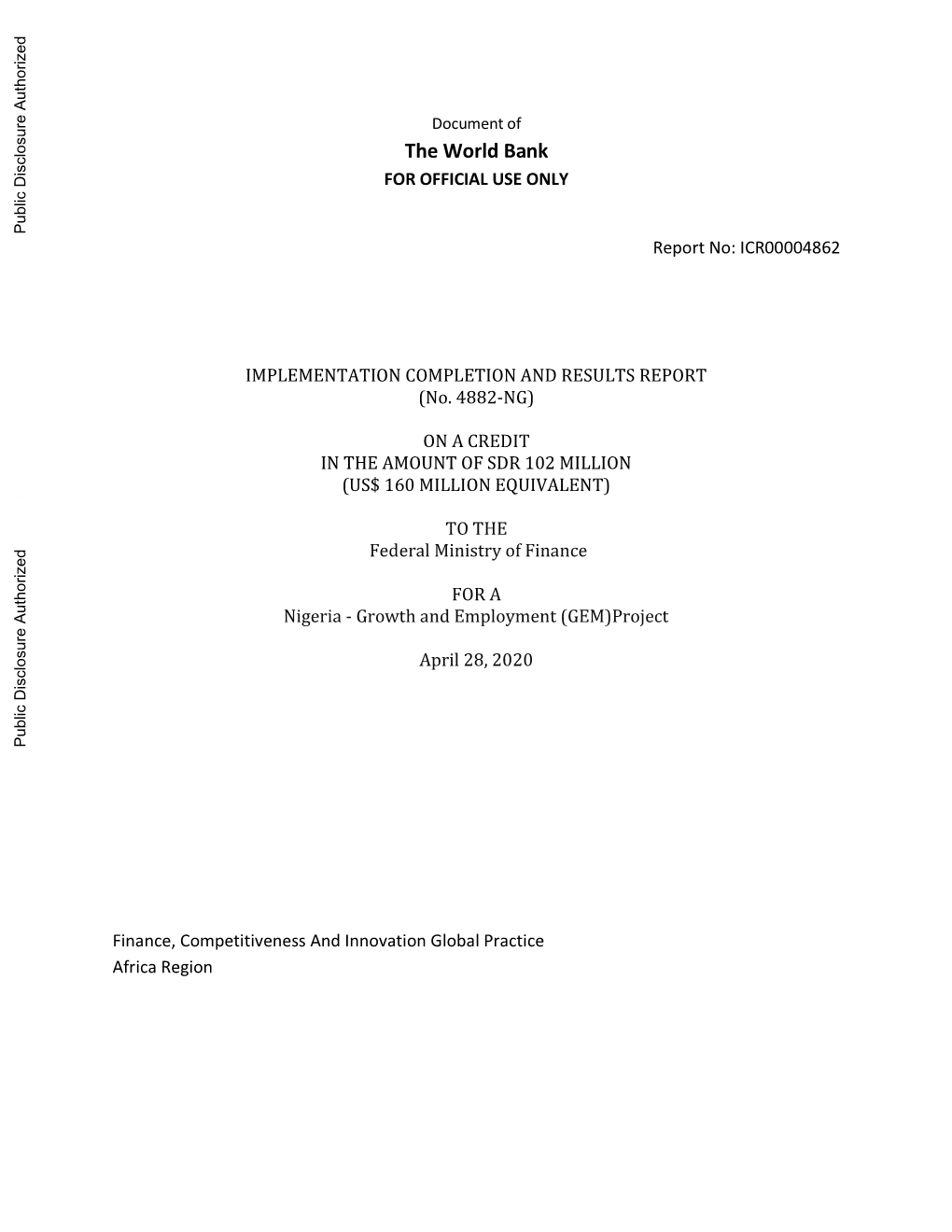 World Bank Document