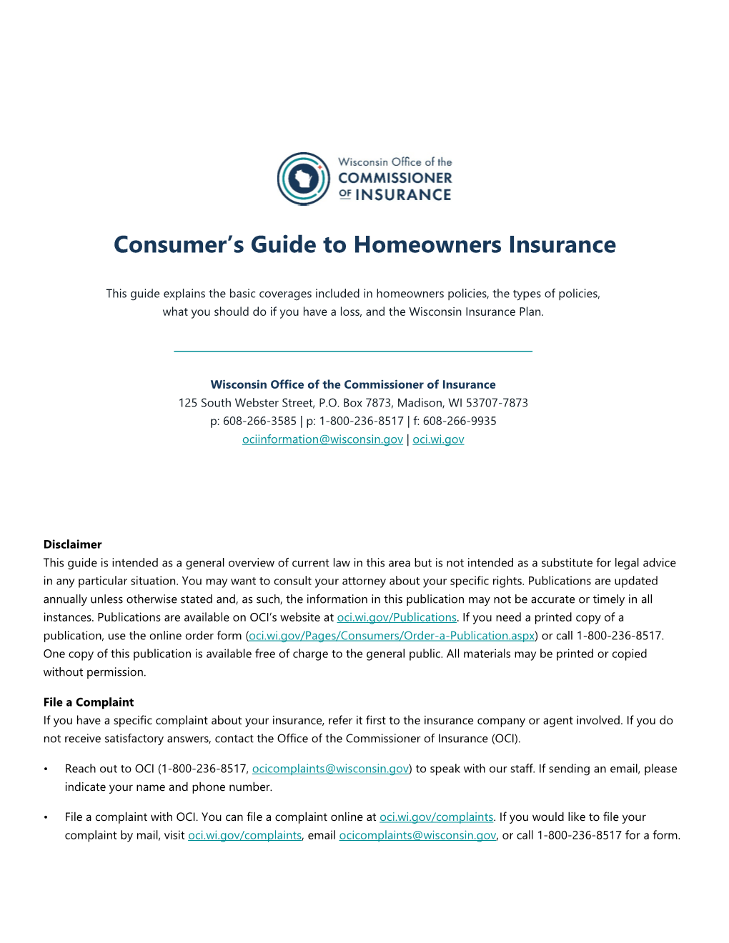 Consumer's Guide to Homeowners Insurance