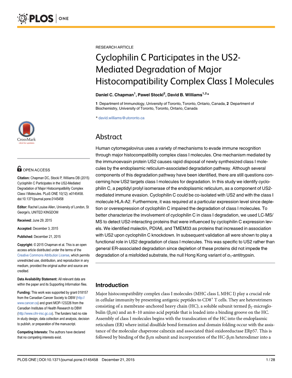 Cyclophilin C Participates in the US2-Mediated Degradation Of