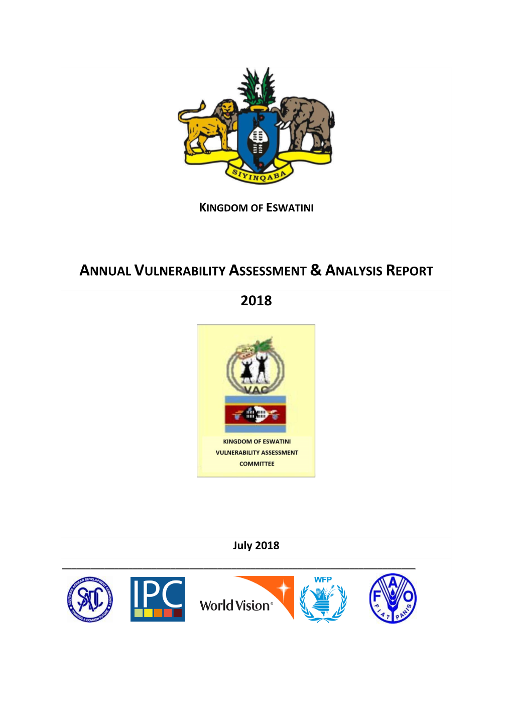 Annual Vulnerability Assessment &Analysis Report