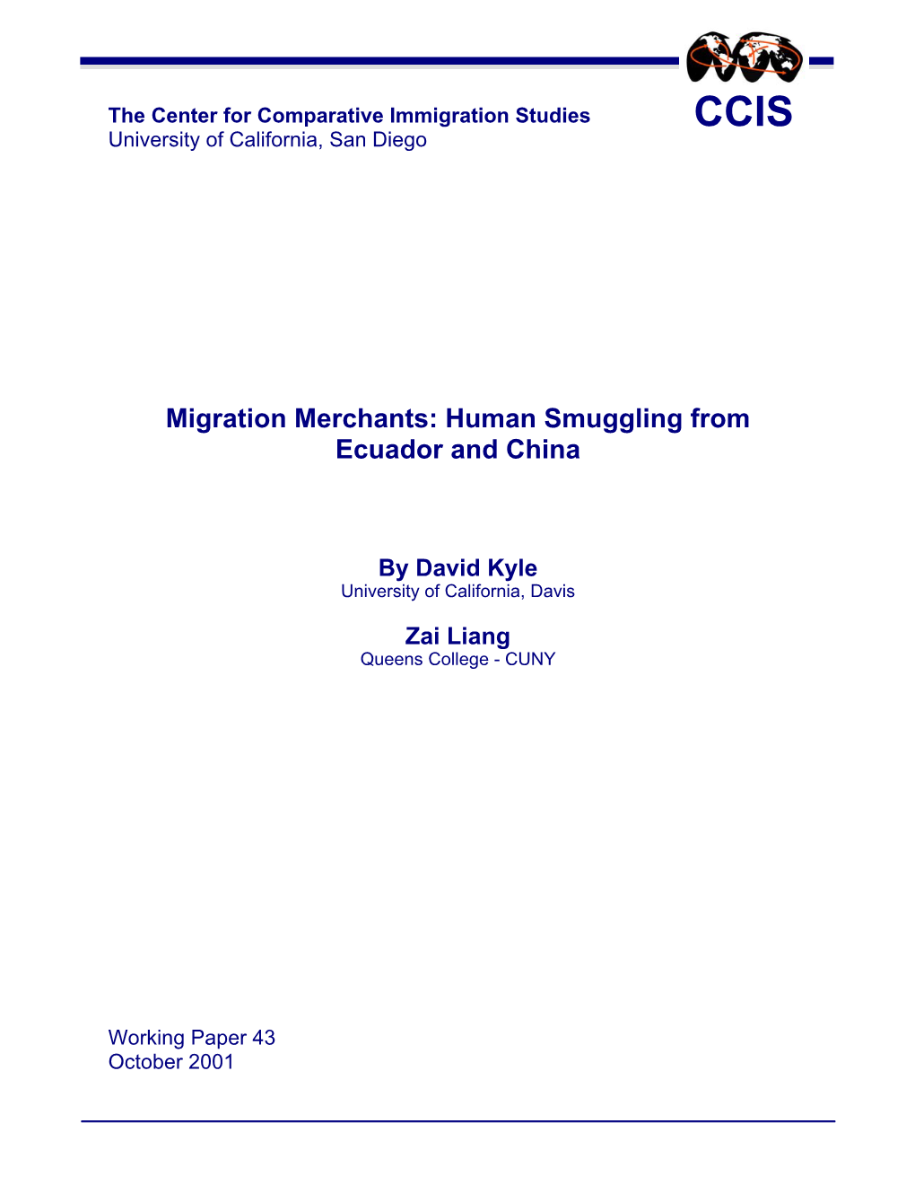 Migration Merchants: Human Smuggling from Ecuador and China