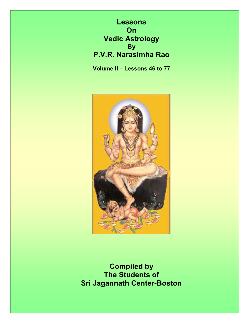 Lessons on Vedic Astrology PVR Narasimha