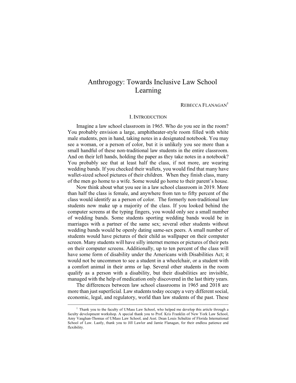 Anthrogogy: Towards Inclusive Law School Learning