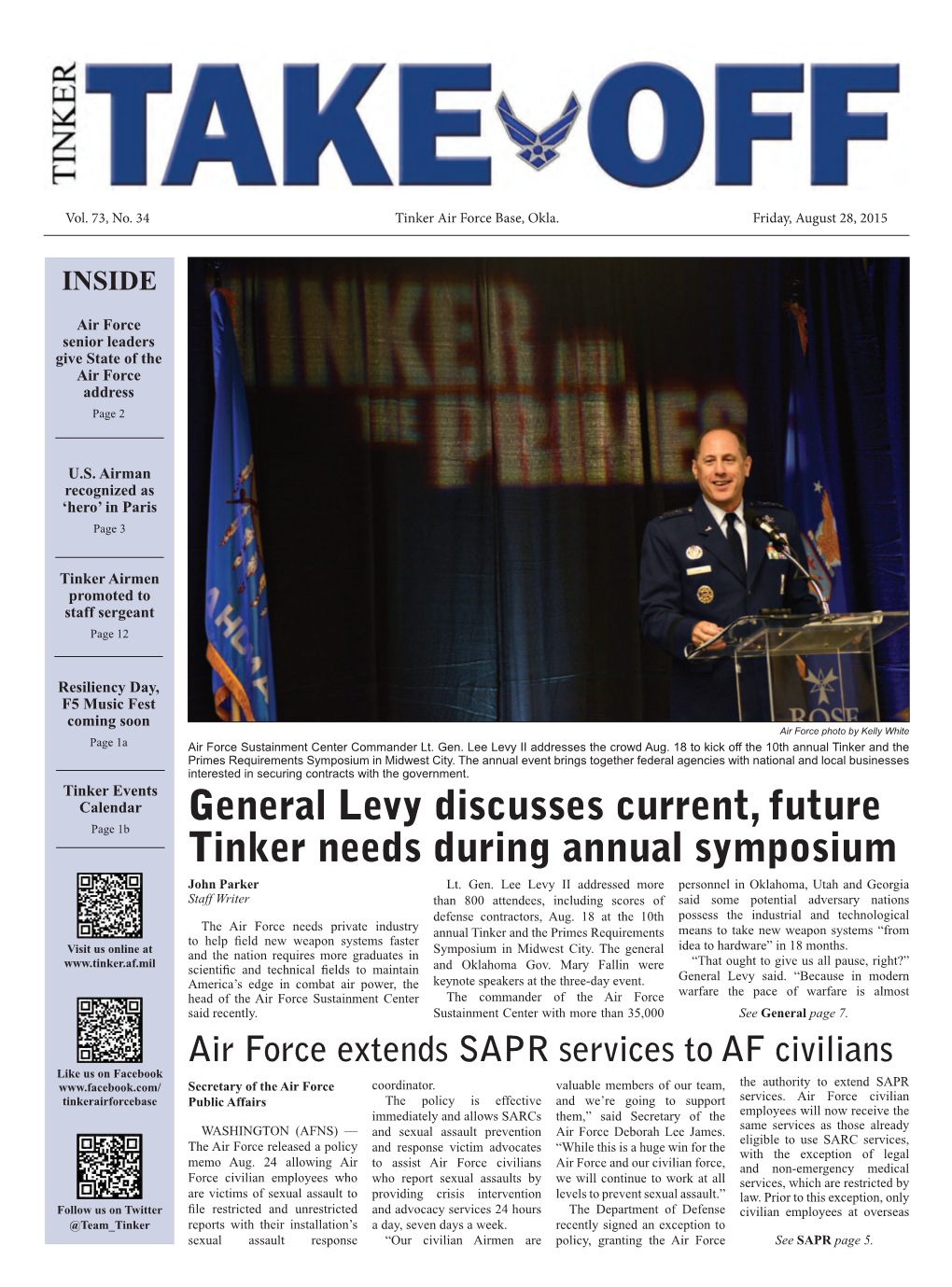 General Levy Discusses Current, Future Tinker Needs During Annual