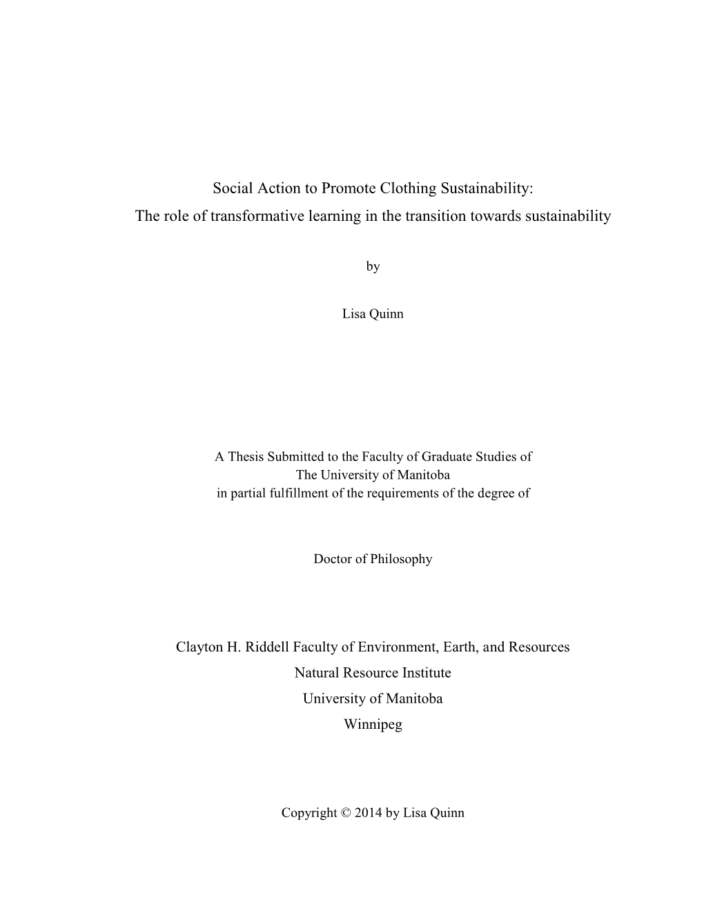 Social Action to Promote Clothing Sustainability: the Role of Transformative Learning in the Transition Towards Sustainability