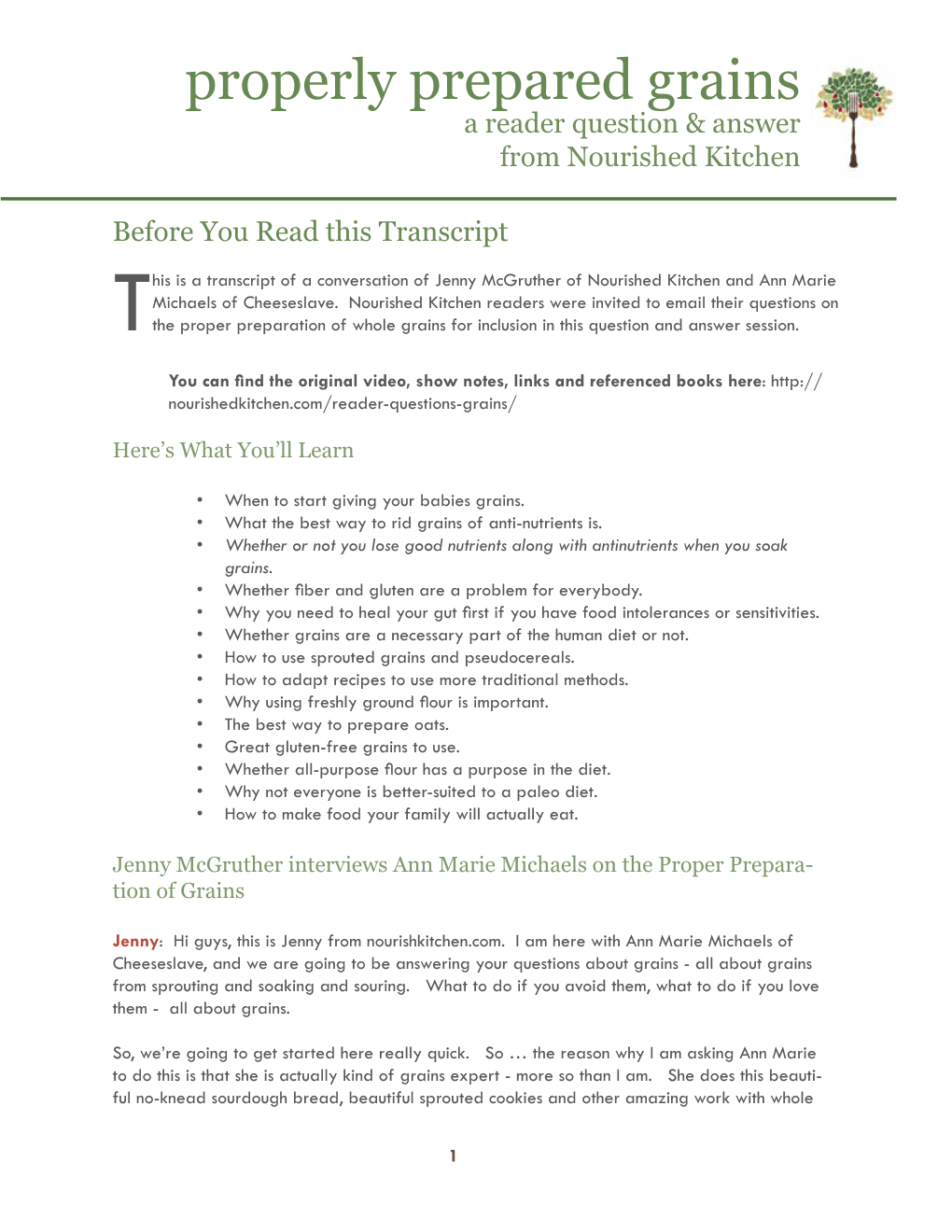 Properly Prepared Grains a Reader Question & Answer from Nourished Kitchen