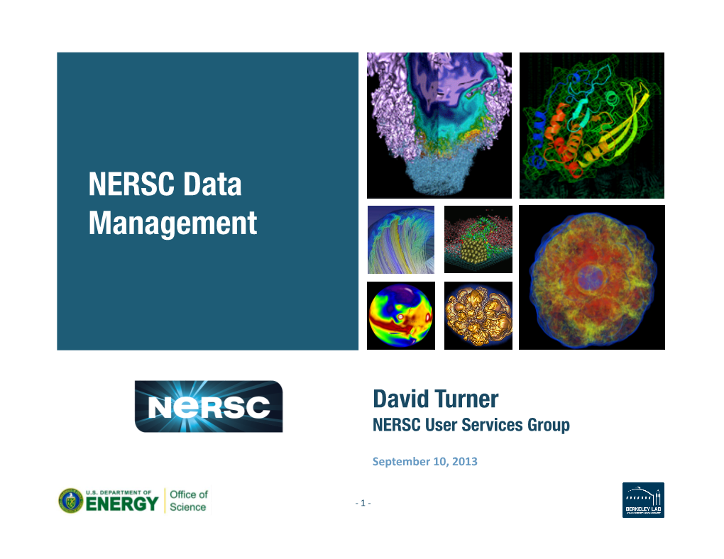 NERSC Data Management