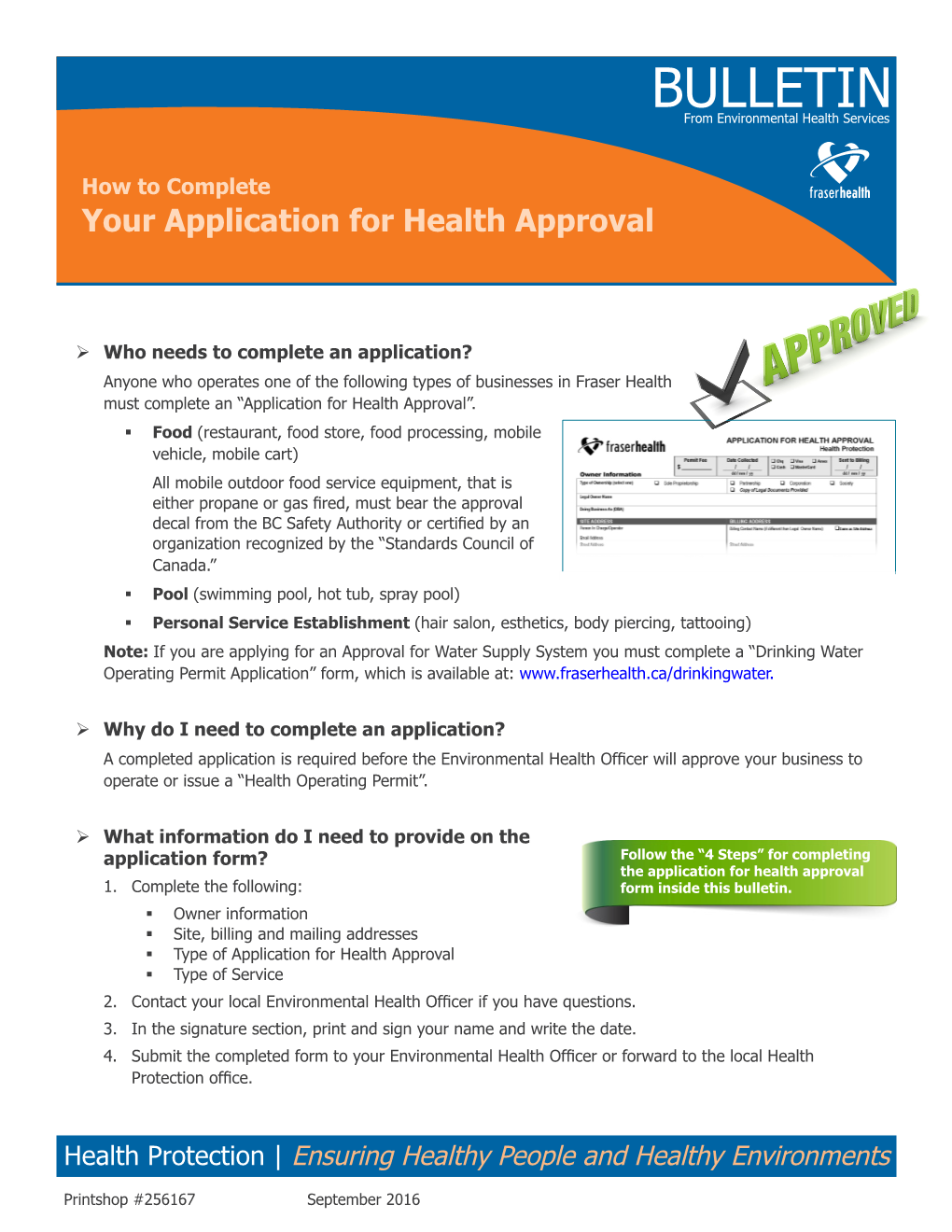 How to Complete Your Application for Health Approval