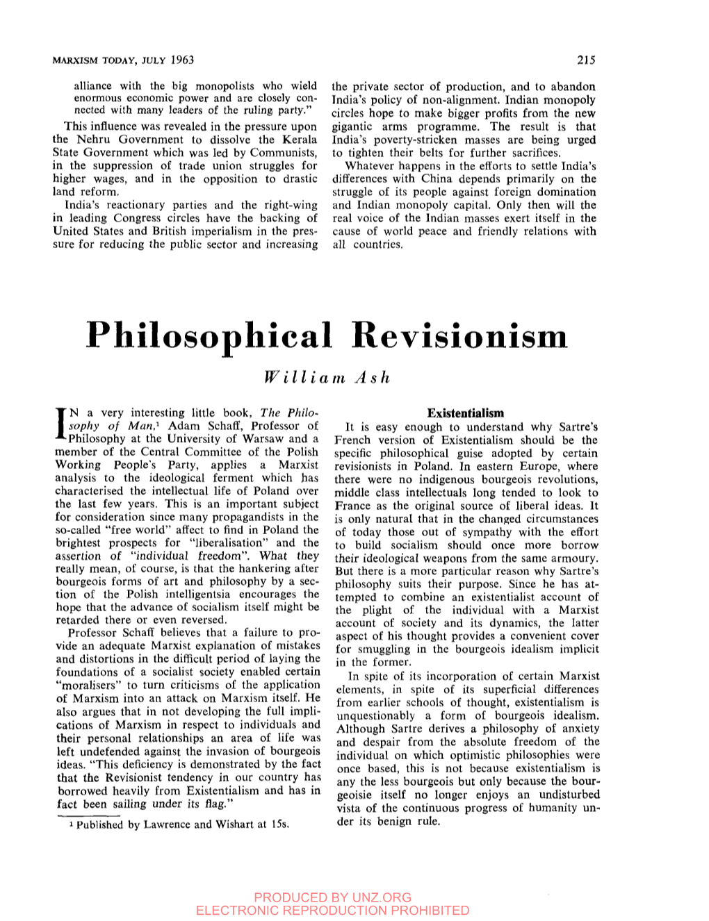 Philosophical Revisionism William Ash