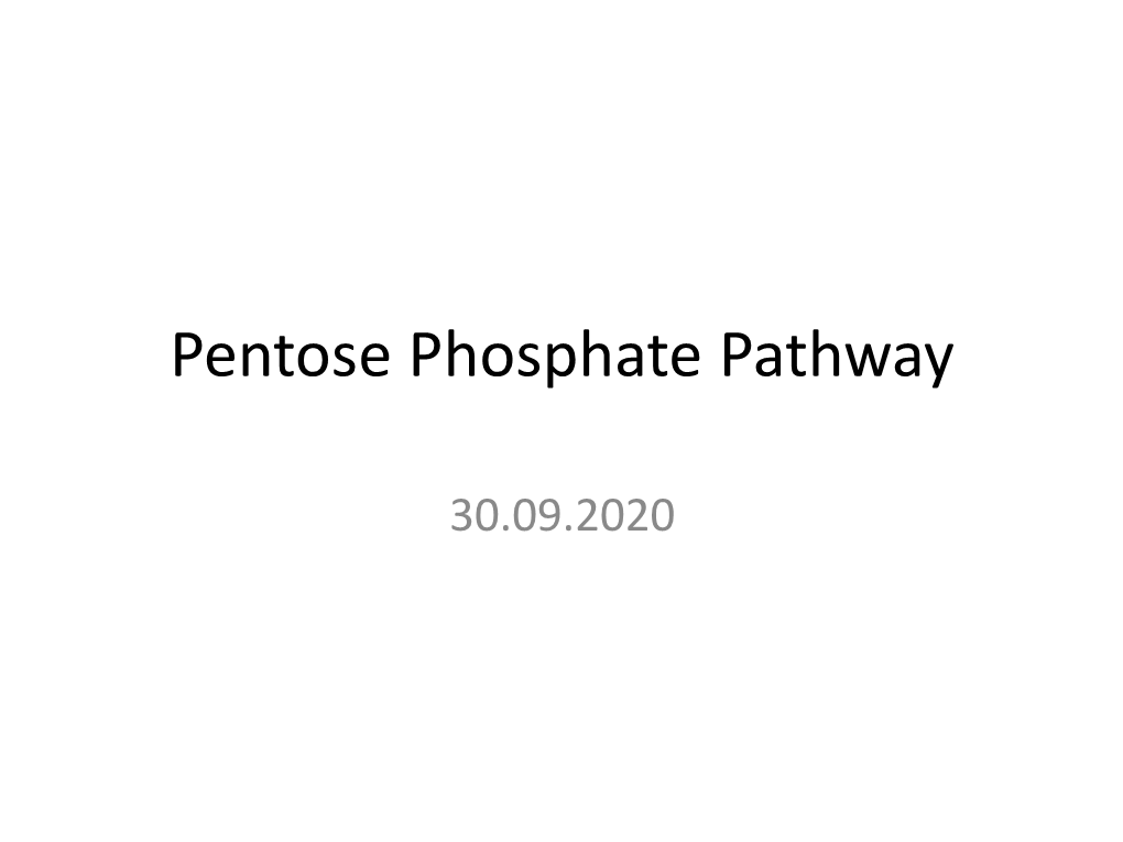 Pentose Phosphate Pathway