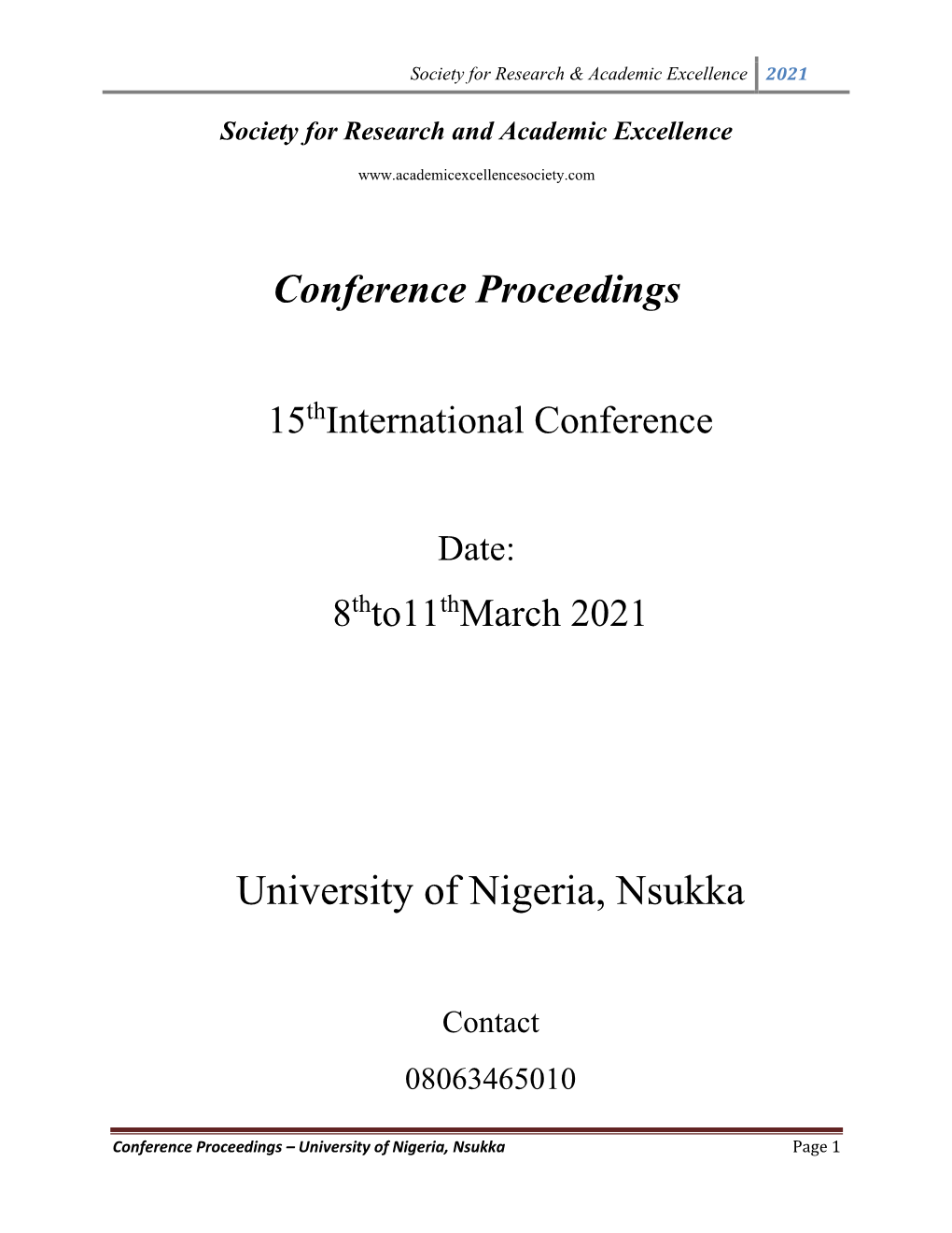 Conference Proceedings