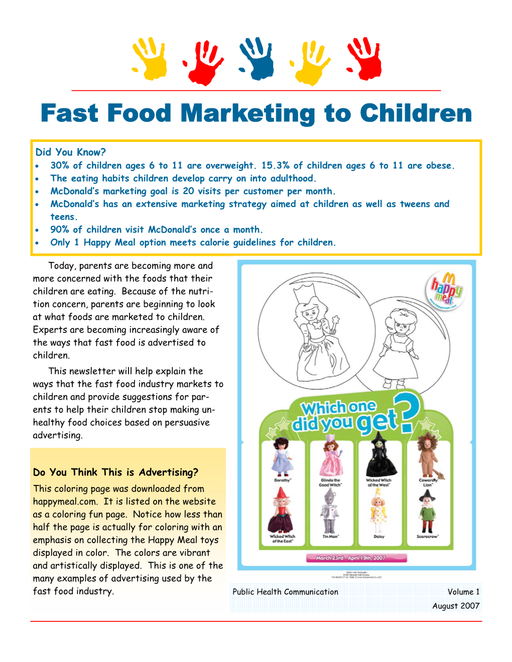 Fast Food Marketing to Children
