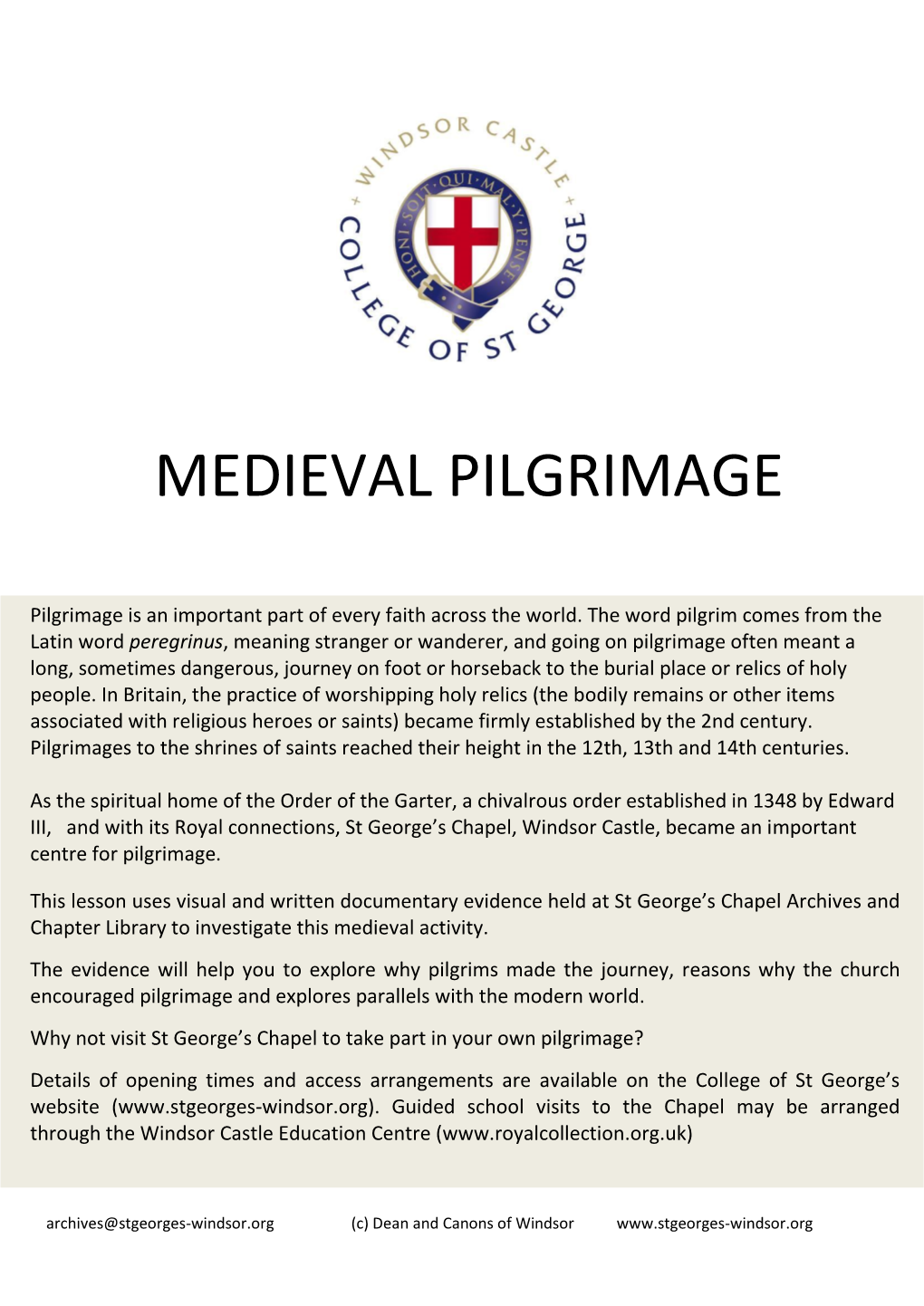 Medieval Pilgrimage