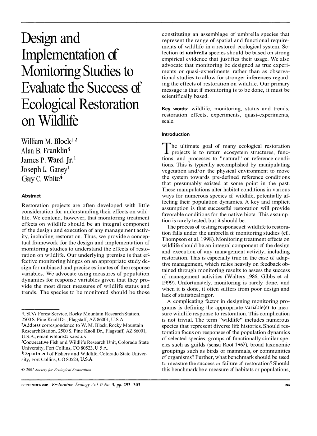 Design and Implementation of Monitoring Studies to Evaluate The