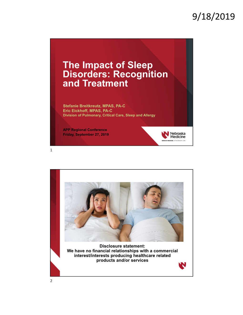 The Impact of Sleep Disorders: Recognition and Treatment